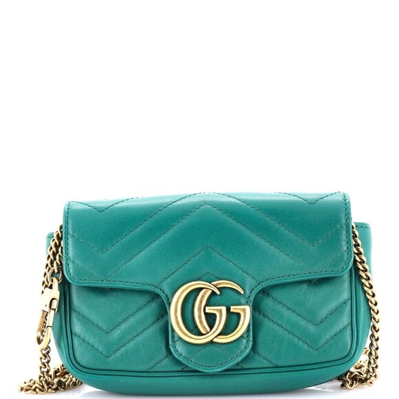 Gucci GG Marmont Flap Bag Matelasse Leather Super Mini reb-900-091725 - Picture 1 of 6